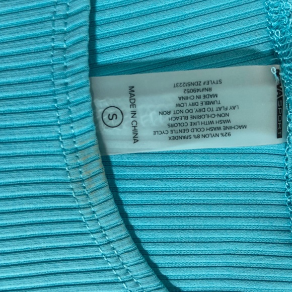 Nova Sport Ribbed Active Crop Top Aqua - Small - Picture 3 of 6